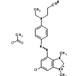 CAS#: 96446-15-0， 3-[[4-[(6-chloro-1,3-dimethyl-2H-benzimidazol-1-ium-4-yl)azo]phenyl]-ethyl-amino]propanenitrile acetate