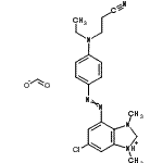 CAS#: 96446-16-1， 3-[[4-[(6-chloro-1,3-dimethyl-2H-benzimidazol-1-ium-4-yl)azo]phenyl]-ethyl-amino]propanenitrile formate