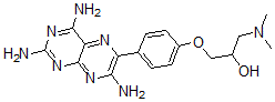 CAS 登录号：96558-24-6， 1-二甲基氨基-3-[4-(2,4,7-三氨基喋啶-6-基)苯氧基]丙-2-醇