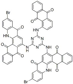 CAS#: 97434-75-8， 6,6'-[[6-[(9,10-Dihydro-9,10-Dioxoanthryl)Amino]-1,3,5-Triazine-2,4-Diyl]Diimino]Bis[10-Bromonaphth[2,3-c]Acridine-5,8,14(13H)-Trione]