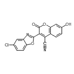 CAS#: 97477-81-1， 3-(5-Chloro-1,3-benzoxazol-2-yl)-7-hydroxy-2-oxo-2H-chromene-4-carbonitrile