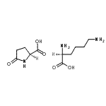 CAS 登录号：97635-56-8， (2S)-2,6-二氨基己酸, (2S)-5-氧代吡咯烷-2-羧酸