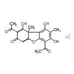 CAS#: 97889-91-3， sodium 2,6-diacetyl-1,7,9-trihydroxy-8,9b-dimethyl-dibenzofuran-3-one