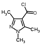 structure of CAS# 98298-63-6, 1,3,5-Trimethyl-1H-pyrazole-4-carbonyl chloride;MFCD03421589