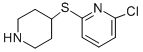 structure of CAS# 98330-05-3, 2-Chloro-6-(4-Piperidinylthio)-Pyridine;2-Chloro-6-(4-Piperidylsulfanyl)Pyridine;2-Chloro-6-(4-Piperidinylthio)Pyridine;2-Chloro-6-(4-Piperidylthio)Pyridine