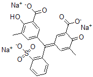CAS#: 98981-26-1， Trisodium 3-[(3-Carboxylato-4-Hydroxy-5-Methyl-Phenyl)-(2-Sulfonatophenyl)Methylidene]-5-Methyl-6-Oxo-Cyclohexa-1,4-Diene-1-Carboxylate