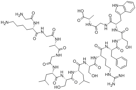 CAS#: 99026-77-4， Glycyl-L-Lysylglycyl-L-Alanylglycyl-L-Leucyl-L-Seryl-L-Leucyl-L-Seryl-L-Arginyl-L-Phenylalanyl-L-Seryl-L-Tryptophylglycyl-L-Alanine