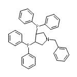 structure of CAS# 99135-95-2, 1-Benzyl-3,4-bis(diphenylphosphino)pyrrolidine;(3R,4R)-3,4-BIS(DIPHENYLPHOSPHINO)-1-BENZYLPYRROLIDINE