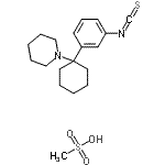 structure of CAS# 99287-12-4, 1-[1-(3-Isothiocyanatophenyl)cyclohexyl]piperidine methanesulfonate (1:1);1-(1-[3-I<wbr>sothiocya<wbr>nato]phen<wbr>yl)cycloh<wbr>exylpiper<wbr>idine met<wbr>hansulfon<wbr>ate;1-[1-(3-I<wbr>sothiocya<wbr>nato)phen<wbr>yl]cycloh<wbr>exylpiper<wbr>idine met<wbr>hanesulfo<wbr>nate salt;Metaphit