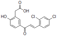 CAS#: 99480-76-9， 2-[5-[(E)-3-(2,4-Dichlorophenyl)prop-2-enoyl]-2-hydroxyphenyl]acetic acid