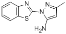 structure of CAS# 99845-70-2, 2-Benzothiazol-2-Yl-5-Methyl-2H-Pyrazol-3-Ylamine;2-(1,3-Benzothiazol-2-Yl)-5-Methyl-Pyrazol-3-Amine;2-(1,3-Benzothiazol-2-Yl)-5-Methyl-3-Pyrazolamine;[2-(1,3-Benzothiazol-2-Yl)-5-Methyl-Pyrazol-3-Yl]Amine