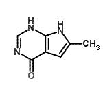 structure of CAS# 99898-85-8, 6-Methyl-1,7-dihydro-4H-pyrrolo[2,3-d]pyrimidin-4-one;6-methyl-1H-pyrrolo[2,3-d]pyrimidin-4(7H)-one;NSC344518
