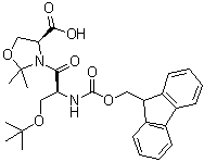 (4S)-3-[(2S)-3-(1,1-Dimethylethoxy)-2-[[(9H-fluoren-9-ylmethoxy)carbonyl]amino]-1-oxopropyl]-2,2-dimethyl-4-oxazolidinecarboxylic acid molecular structure (CAS 1000164-43-1)