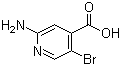 结构式 CAS# 1000339-23-0, 2-氨基-5-溴吡啶-4-羧酸