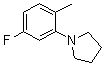 structure of CAS# 1000339-32-1, 1-(5-Fluoro-2-methylphenyl)pyrrolidine