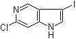 structure of CAS# 1000341-55-8, 6-Chloro-3-iodo-1H-pyrrolo[3,2-c]pyridine