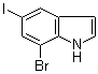 structure of CAS# 1000343-38-3, 7-Bromo-5-iodo-1H-indole