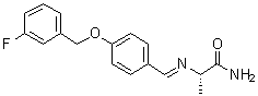 (S)-2-[[4-[(3-Fluorobenzyl)oxy]benzylidene]amino]propanamide molecular structure (CAS 1000370-31-9)