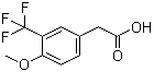 structure of CAS# 1000566-45-9, 4-Methoxy-3-(trifluoromethyl)benzeneacetic acid;2-[4-Methoxy-3-(trifluoromethyl)phenyl]acetic acid