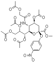 N-[2-(乙酰氧基)乙酰基]-2-O-(4-硝基苯基)-alpha-神经氨酸甲酯 4,7,8,9-四乙酸酯分子结构 (CAS 1000890-49-2)