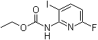 structure of CAS# 1001070-26-3, N-(6-Fluoro-3-iodo-2-pyridinyl)carbamic acid ethyl ester