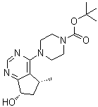 4-[(5R,7S)-6,7-Dihydro-7-hydroxy-5-methyl-5H-cyclopentapyrimidin-4-yl]-1-piperazinecarboxylic acid 1,1-dimethylethyl ester molecular structure (CAS 1001201-61-1)