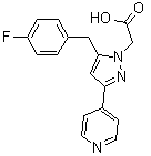 结构式 CAS# 1001383-88-5, [5-(4-氟苄基)-3-(吡啶-4-基)-1H-吡唑-1-基]乙酸