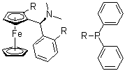 structure of CAS# 1003012-96-1, (2S)-1-[(R)-(Dimethylamino)[2-(diphenylphosphino)phenyl]methyl]-2-(diphenylphosphino)ferrocene