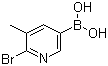 structure of CAS# 1003043-34-2, 2-Bromo-3-methylpyridine-5-boronic acid;(6-bromo-5-methylpyridin-3-yl)boronic acid