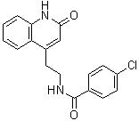 4-氯-N-[2-(1,2-二氢-2-氧代-4-喹啉基)乙基]苯甲酰胺分子结构 (CAS 100342-53-8)