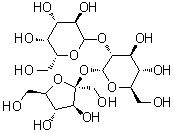 beta-D-Fructofuranosyl O-beta-D-galactopyranosyl-(1→2)-alpha-D-glucopyranoside molecular structure (CAS 1004760-17-1)