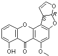 structure of CAS# 10048-13-2, Sterigmatocystin;NSC 201423; NSC 204985; Sterigmatocystine; (3aR,12cS)-3a,12c-Dihydro-8-hydroxy-6-methoxy-7H-furo[3',2':4,5]furo[2,3-c]xanthen-7-one