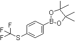 structure of CAS# 1005206-25-6, 4-Trifluoromethylthiophenylboronic acid pinacol ester;4,4,5,5-Tetramethyl-2-[4-[(trifluoromethyl)thio]phenyl]-1,3,2-dioxaborolane