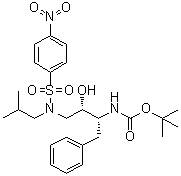 N-[(1R,2S)-2-羟基-3-[(2-甲基丙基)[(4-硝基苯基)磺酰基]氨基]-1-(苯基甲基)丙基]氨基甲酸叔丁酯分子结构 (CAS 1005324-46-8)