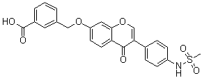 3-[[[3-[4-[(Methylsulfonyl)amino]phenyl]-4-oxo-4H-chromen-7-yl]oxy]methyl]benzoic acid molecular structure (CAS 1005334-57-5)