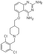 5-[[1-(2,6-Dichlorobenzyl)piperidin-4-yl]methoxy]quinazoline-2,4-diamine molecular structure (CAS 1005504-62-0)