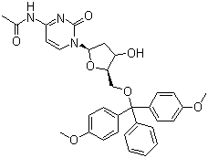 N-乙酰基-5'-O-(4,4'-二甲氧基三苯甲基)-2'-脱氧胞苷分子结构 (CAS 100898-63-3)