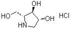 structure of CAS# 100991-92-2, (2R,3R,4R)-3,4-Dihydroxy-2-(hydroxymethyl)pyrrolidine hydrochloride;1,4-Dideoxy-1,4-imino-D-arabinitol hydrochloride