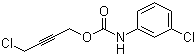 structure of CAS# 101-27-9, Barban;4-Chloro-2-butynyl N-(3-chlorophenyl)carbamate; 4-Chloro-2-butynyl m-chlorocarbanilate; 4-[N-(3-Chlorophenyl)carbamoyloxy]-1-chloro-2-butyne; A 980; A 980 (herbicide); Barbane; CBN; Carbyne; Carbyne (herbicide); NSC 29168; S 847