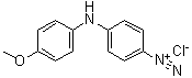 structure of CAS# 101-69-9, 4'-Methoxydiphenylamine-4-diazonium chloride;p-(p-Anisidino)benzenediazonium chloride (6CI,7CI); 4-[(4-Methoxyphenyl)amino]benzenediazonium chloride; 4'-Methoxydiphenylamine-4-diazonium chloride; Fast Blue VB chloride