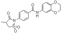 N-(2,3-二氢-1,4-苯并二恶英-6-基)-4-(4-甲基-1,1-二氧代-3-氧代-2-异噻唑烷基)苯甲酰胺分子结构 (CAS 1011702-84-3)