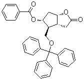 (3aR,4S,5R,6aS)-5-(Benzoyloxy)hexahydro-4-[(triphenylmethoxy)methyl]-2H-cyclopenta[b]furan-2-one molecular structure (CAS 101208-17-7)