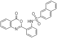 结构式 CAS# 10128-55-9, N-[2-(4-氧代-4H-3,1-苯丙恶嗪-2-基)苯基]-2-萘磺酰胺