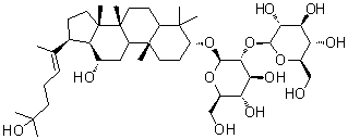 (3beta,12beta,20E)-12,25-Dihydroxydammar-20(22)-en-3-yl 2-O-beta-D-glucopyranosyl-beta-D-glucopyranoside molecular structure (CAS 1012886-99-5)