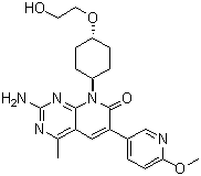structure of CAS# 1013101-36-4, PF 04691502;2-Amino-8-[trans-4-(2-hydroxyethoxy)cyclohexyl]-6-(6-methoxy-3-pyridinyl)-4-methylpyrido[2,3-d]pyrimidin-7(8H)-one