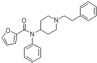 N-苯基-N-[1-(2-苯基乙基)-4-哌啶基]-2-呋喃甲酰胺分子结构 (CAS 101345-66-8)
