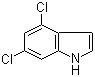 结构式 CAS# 101495-18-5, 4,6-二氯吲哚; 4,6-二氯-1H-吲哚