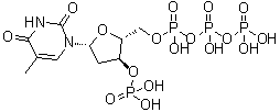 Thymidine 5'-(tetrahydrogen triphosphate) 3'-(dihydrogen phosphate) molecular structure (CAS 1015762-49-8)