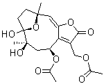 (4S,6R,7S,10R,11E)-4-(Acetyloxy)-3-[(acetyloxy)methyl]-5,6,7,8,9,10-hexahydro-6,7-dihydroxy-6,10-dimethyl-7,10-epoxycyclodeca[b]furan-2(4H)-one molecular structure (CAS 101628-29-9)
