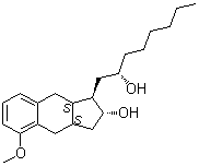 structure of CAS# 101692-01-7, (alphaS,1R,2R,3aS,9aS)-2,3,3a,4,9,9a-Hexahydro-2-hydroxy-5-methoxy-alpha-pentyl-1H-benz[f]indene-1-propanol